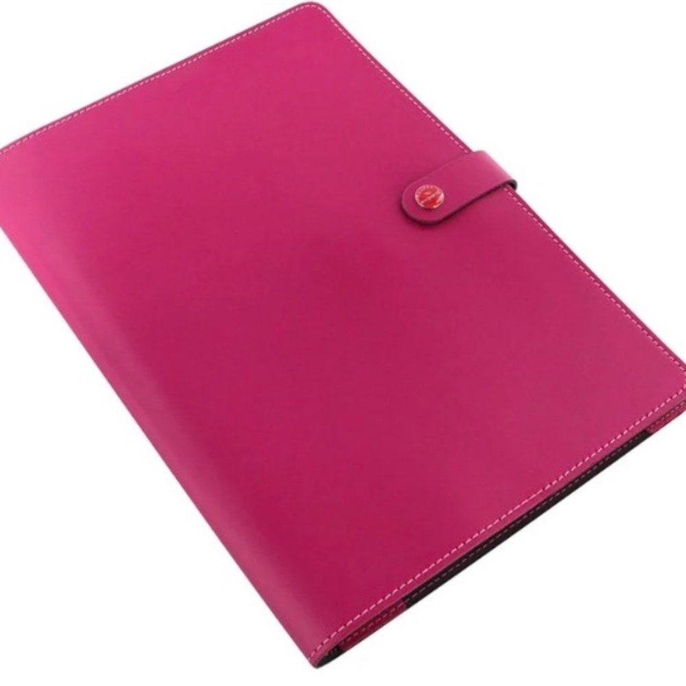 FILOFAX A4 Leather Folio -Raspberry
